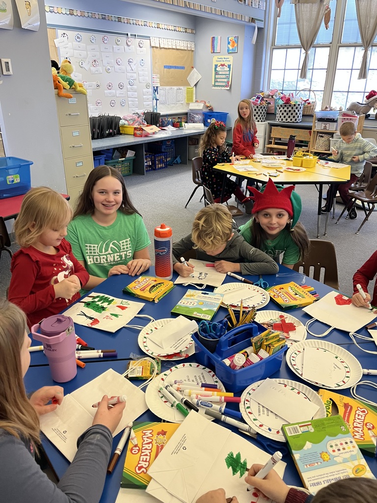 Students making crafts