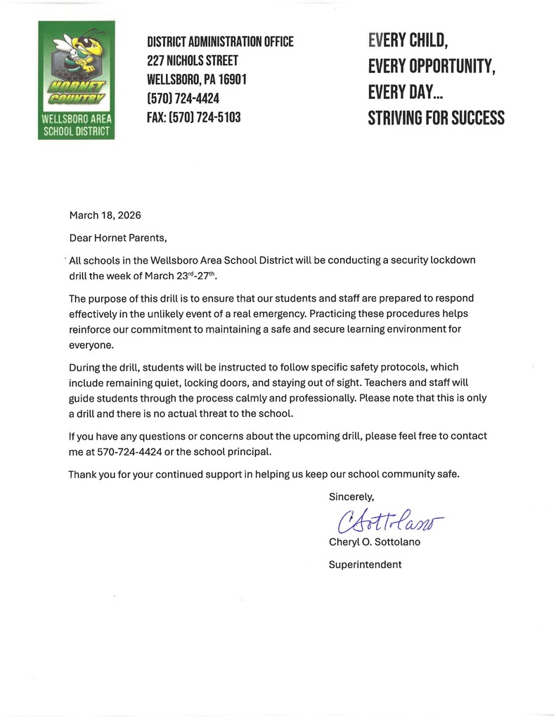 Security lockdown drill scheduled for March 23rd-27th, 2026