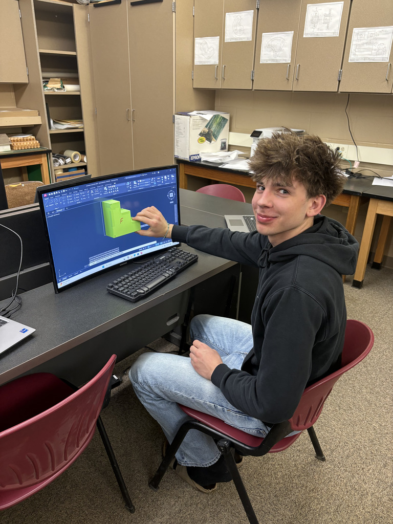 student in front of computer
