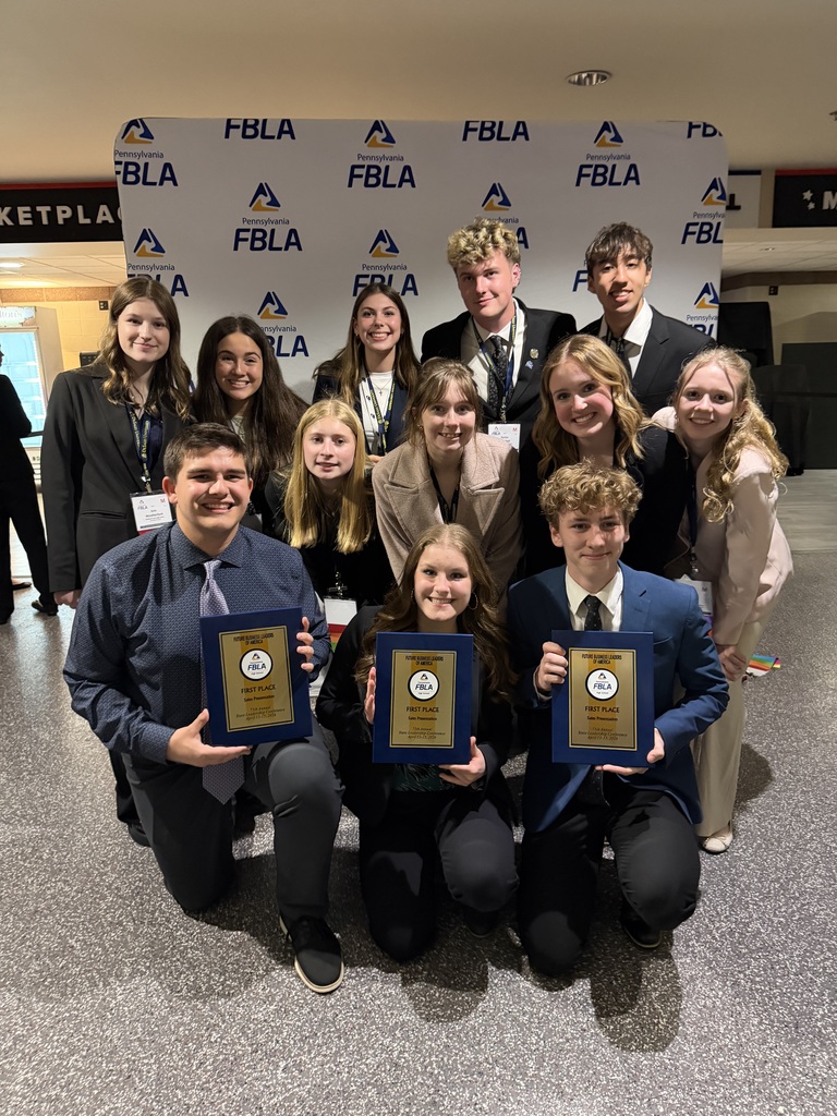 Photo of the Wellsboro High School FBLA  team that went to state competition this week