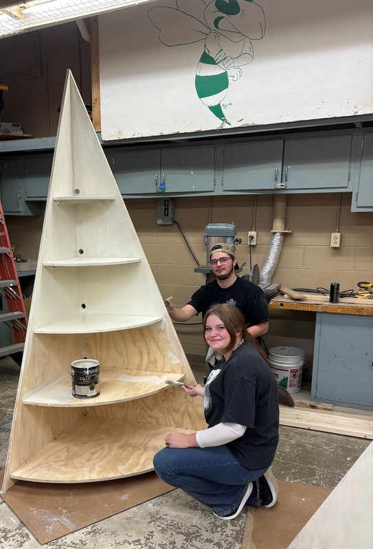 Staining the display units.