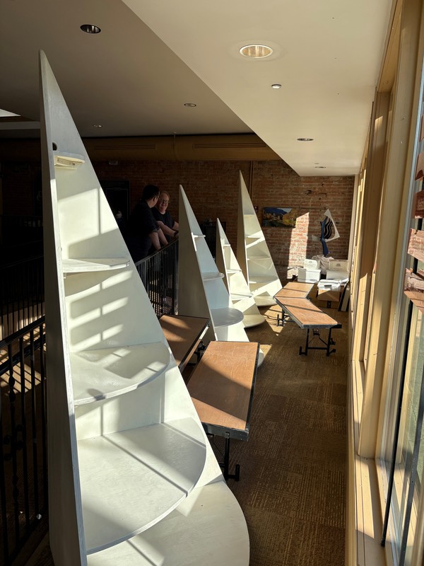 Unloading the units to the Dean's Center.