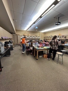 Students completing activities.