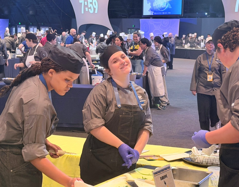 Students working during the competition.