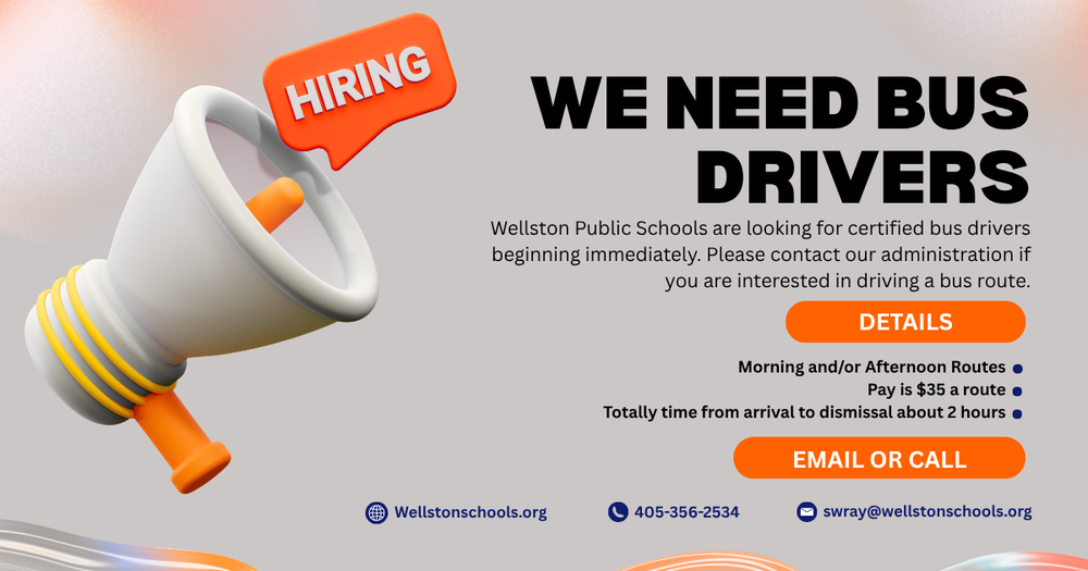 Bus driver Hiring Ad with megaphone