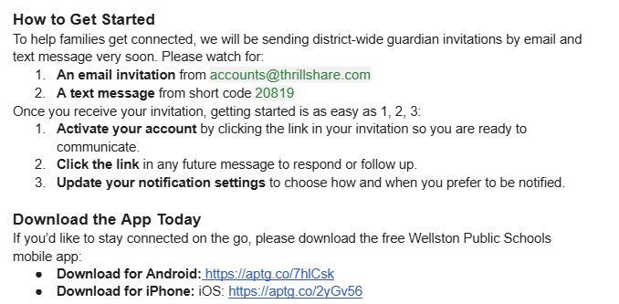 Directions for district app download