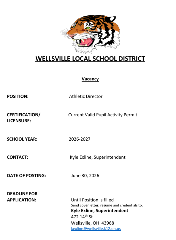 Athletic Director Position Vacancy