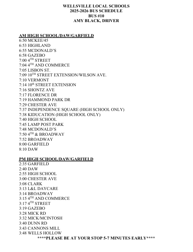Amy's Bus Route 25-26