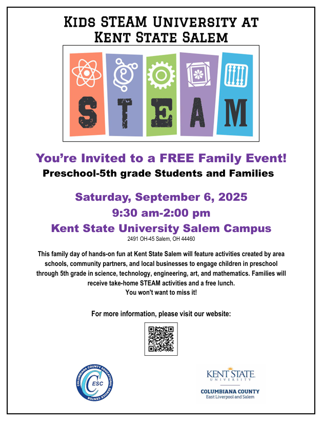 STEAM Event Sept 6 9:30 am to 2:00 pm