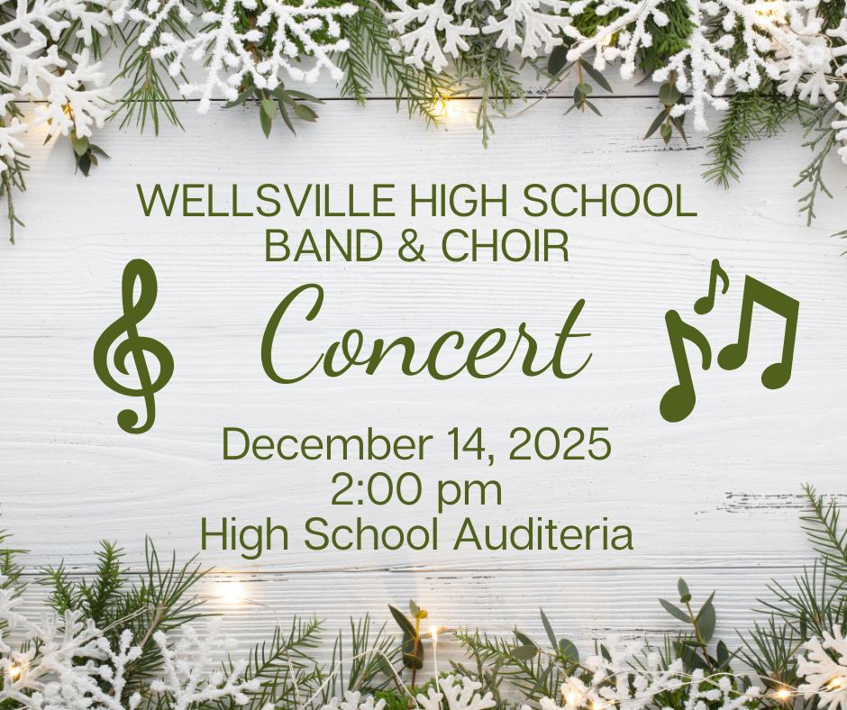 H.S. Band/Choir Concert Dec 14 at 2 pm