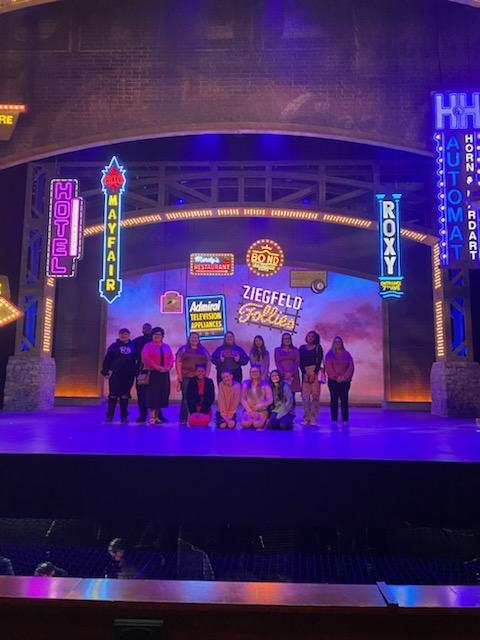 students on stage