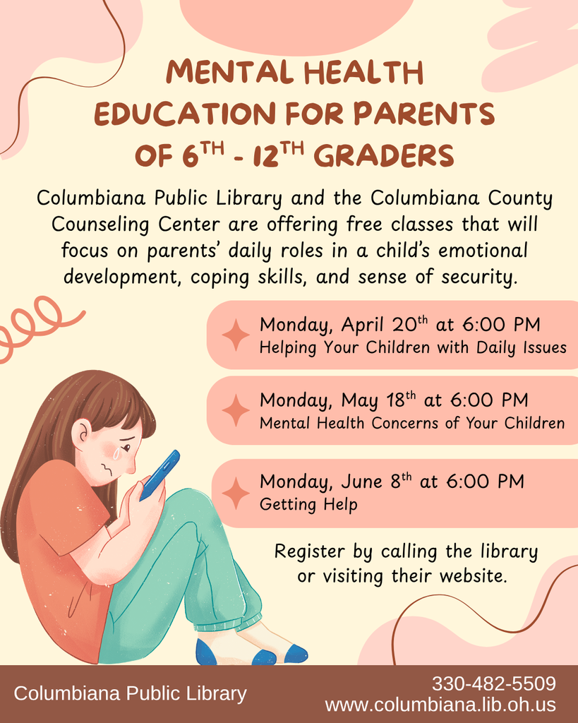 Mental Health Ed for Parents of 6th to 12th graders