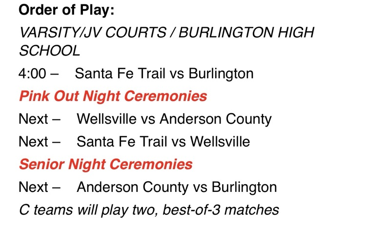 VB order of play