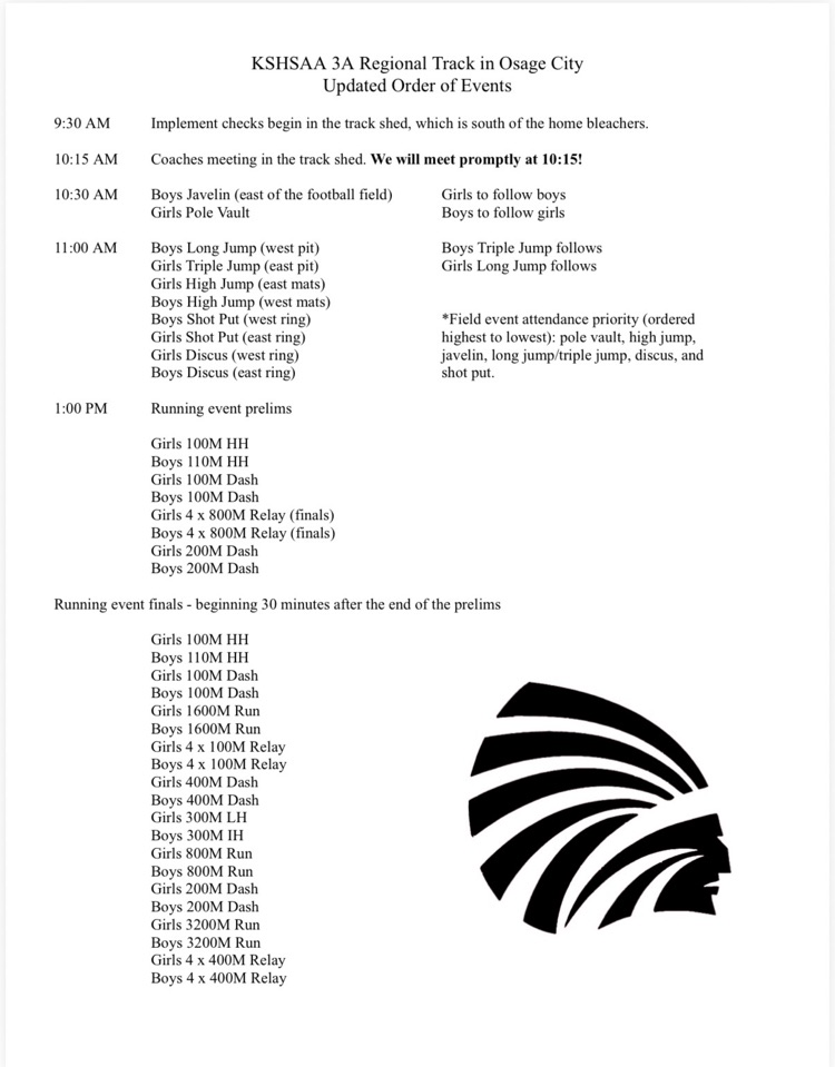 regional schedule
