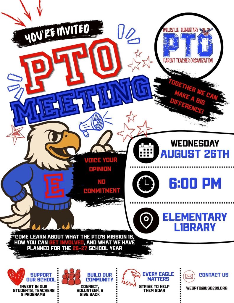 PTO Meeting Invitation- Wednesday, August 26th @ 6 PM
