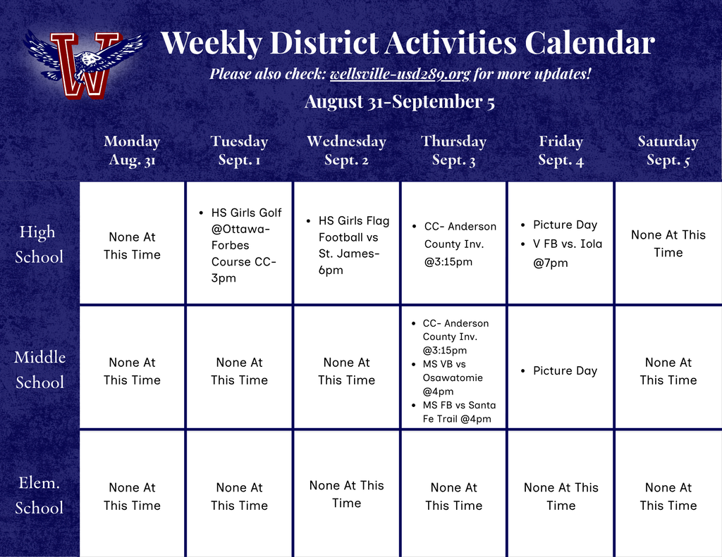 Activities Calendar