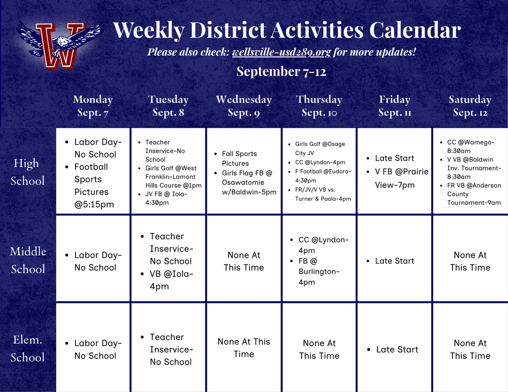 Activities Calendar