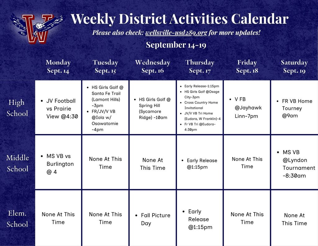 Activities Calendar