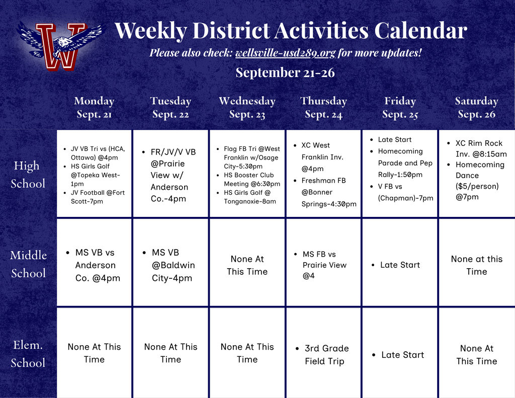 Activities Calendar
