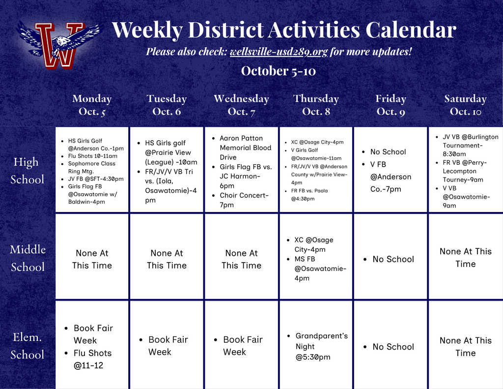 Activities Calendar