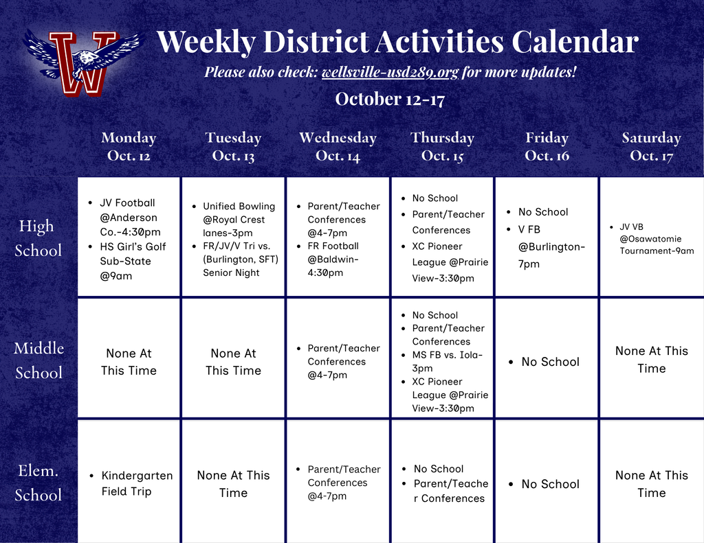 Activities Calendar