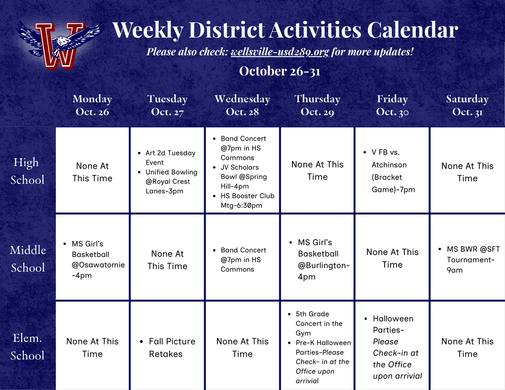 Activities Calendar