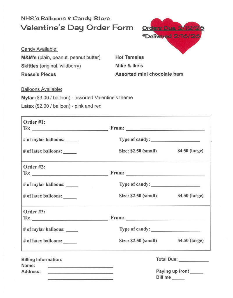 Valentine Order Form