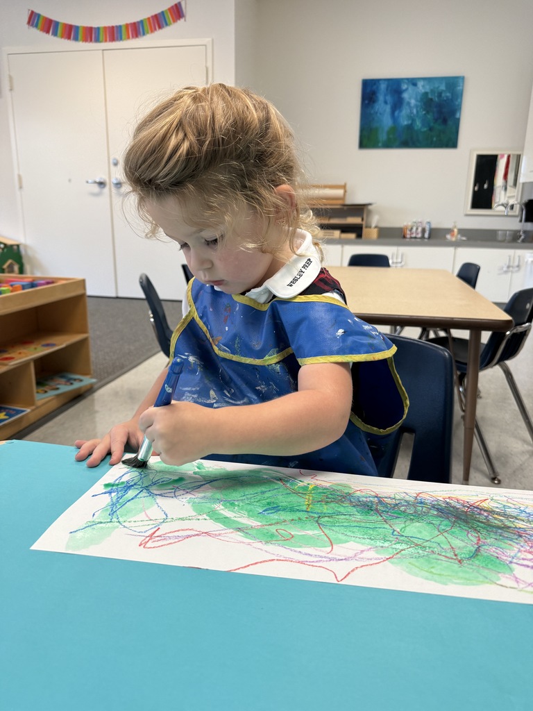 PreK 3s class cooperative art collage