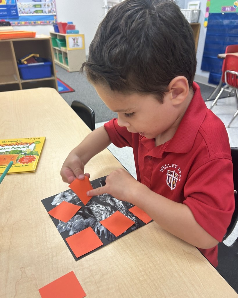 PreK 4s Spookley the Square Pumpkin lesson about shapes and sizes