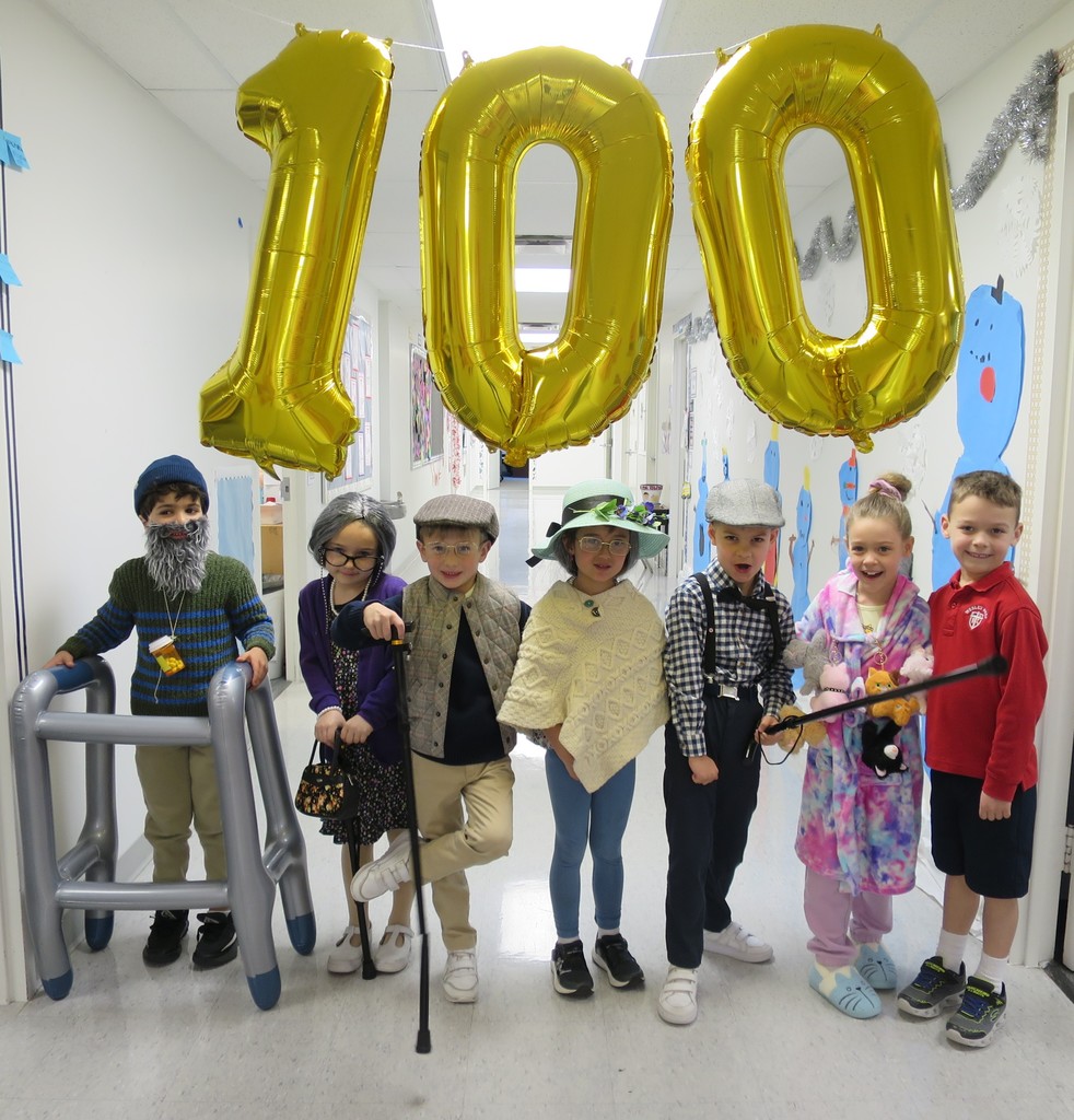 Primer celebrating the 100th day of school.