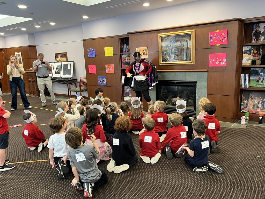 Kindergartners meeting Zero the Hero!
