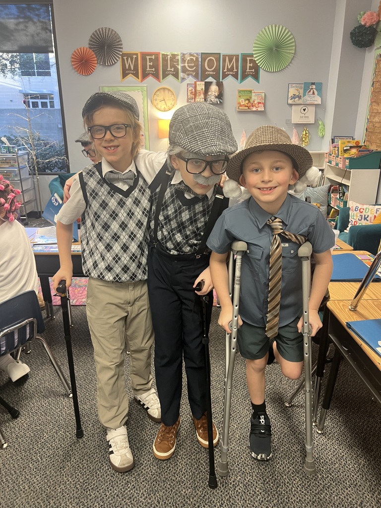 1st graders celebrating the 100th day of school.