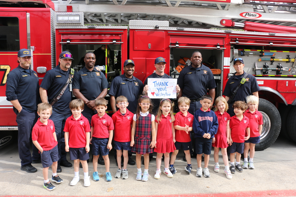 WP students thank the firefighters for their visit.
