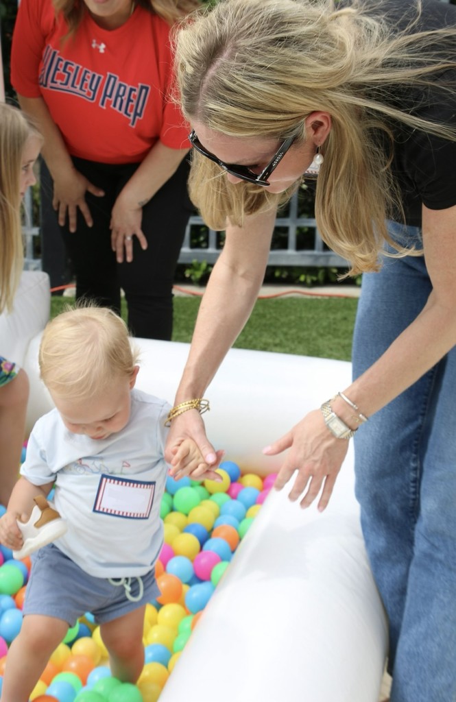 Playing in the ball pit at the gathering.