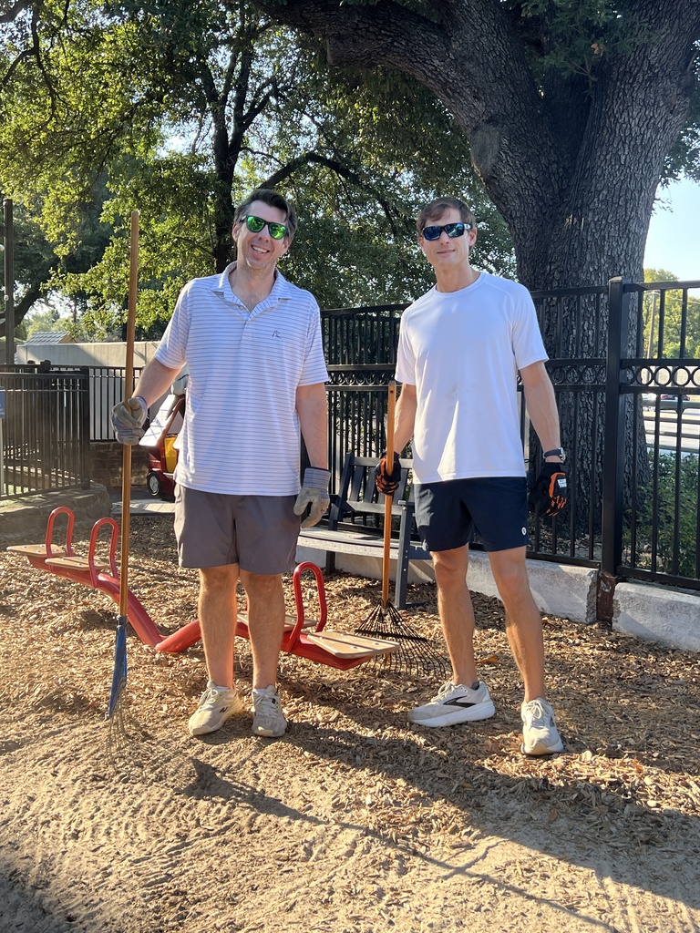 Raking in the sand and dirt mix