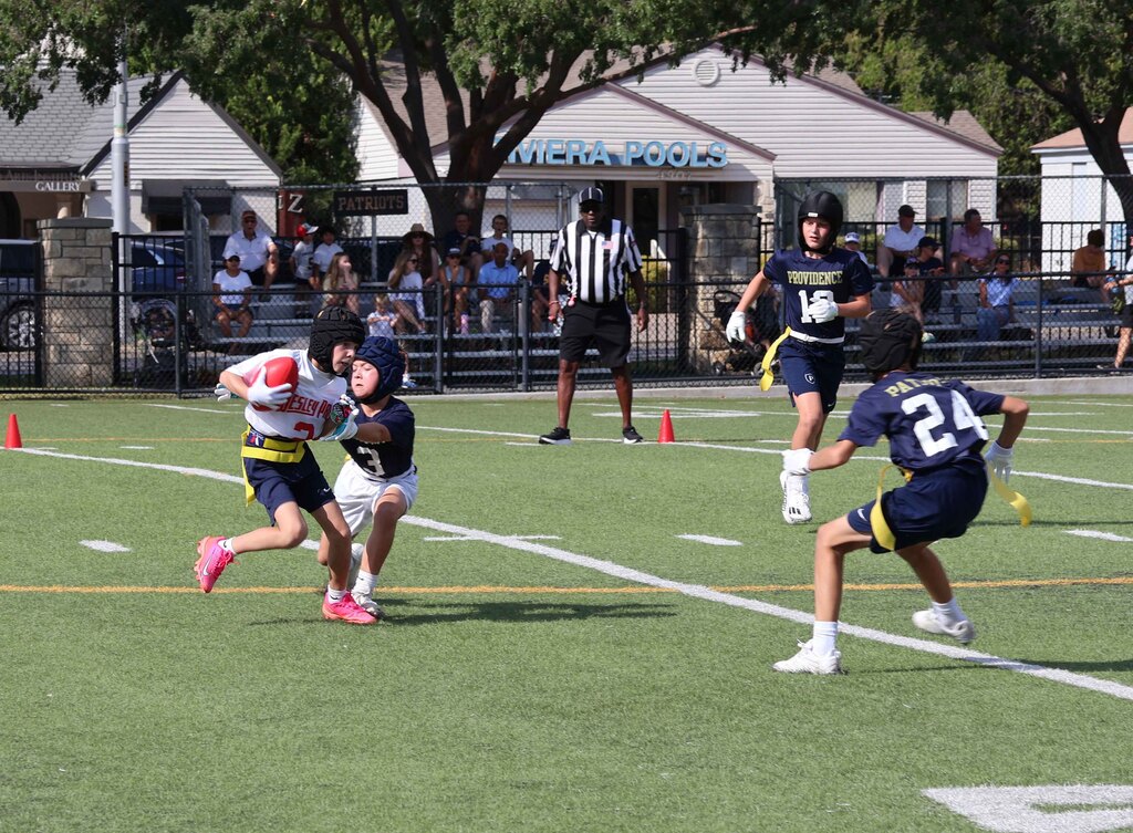Flag football almost tackled.