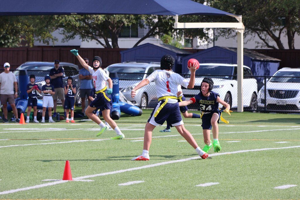 Flag football pass.
