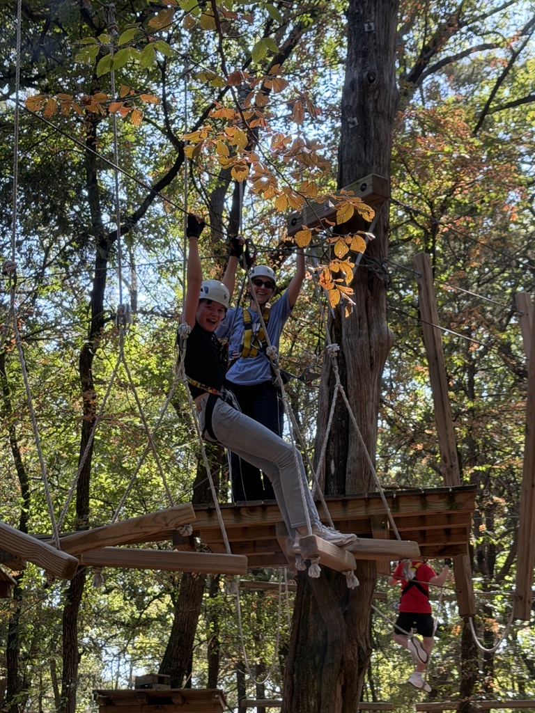 Smiling at the ropes course