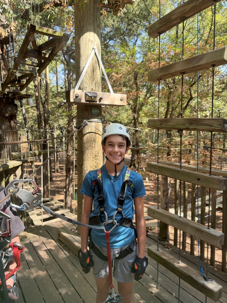 Smiling at the ropes course