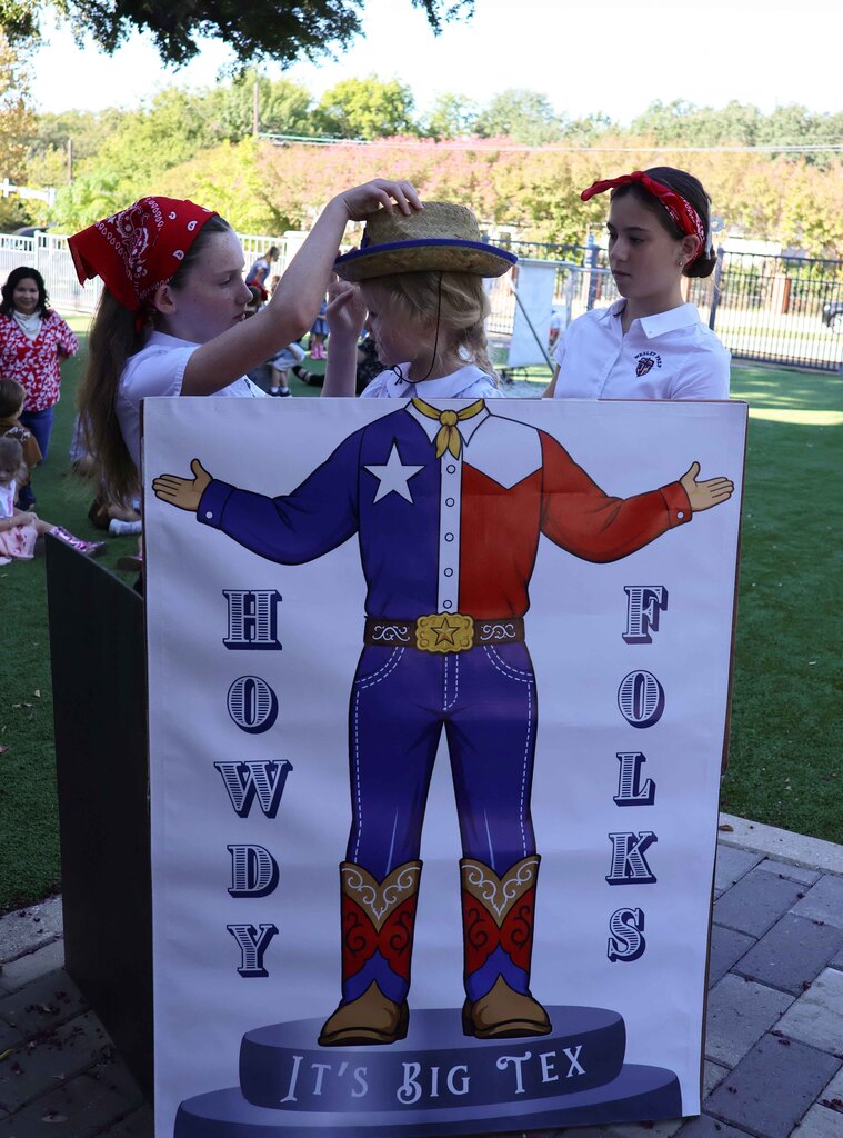 Getting dressed as Big Tex!