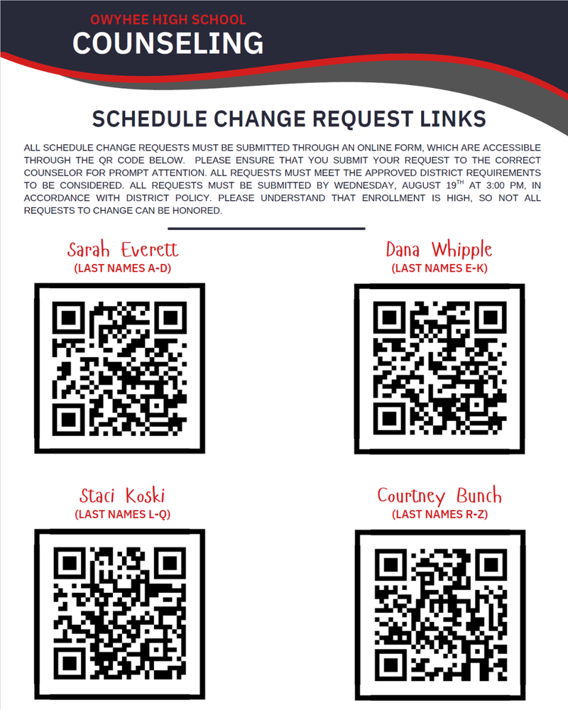 schedule change