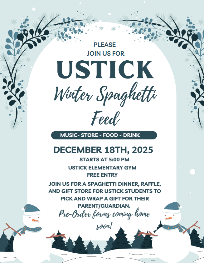 blue/gray background, snowman with blue scarf and hat, foliage around center text.