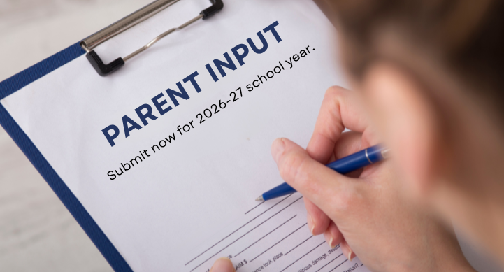 clipboard with paper that reads  "Parent Input"