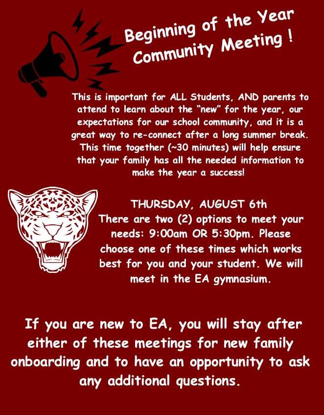 Beginning of the year meeting