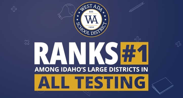 navy blue background with WASD logo top center; text that reads "ranks #1 among idaho's large districts in all testing"