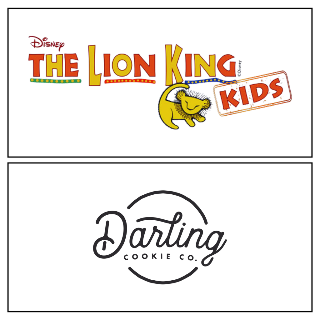 Images of The Lion King Kids Logo and Darling Cookie Co Logo