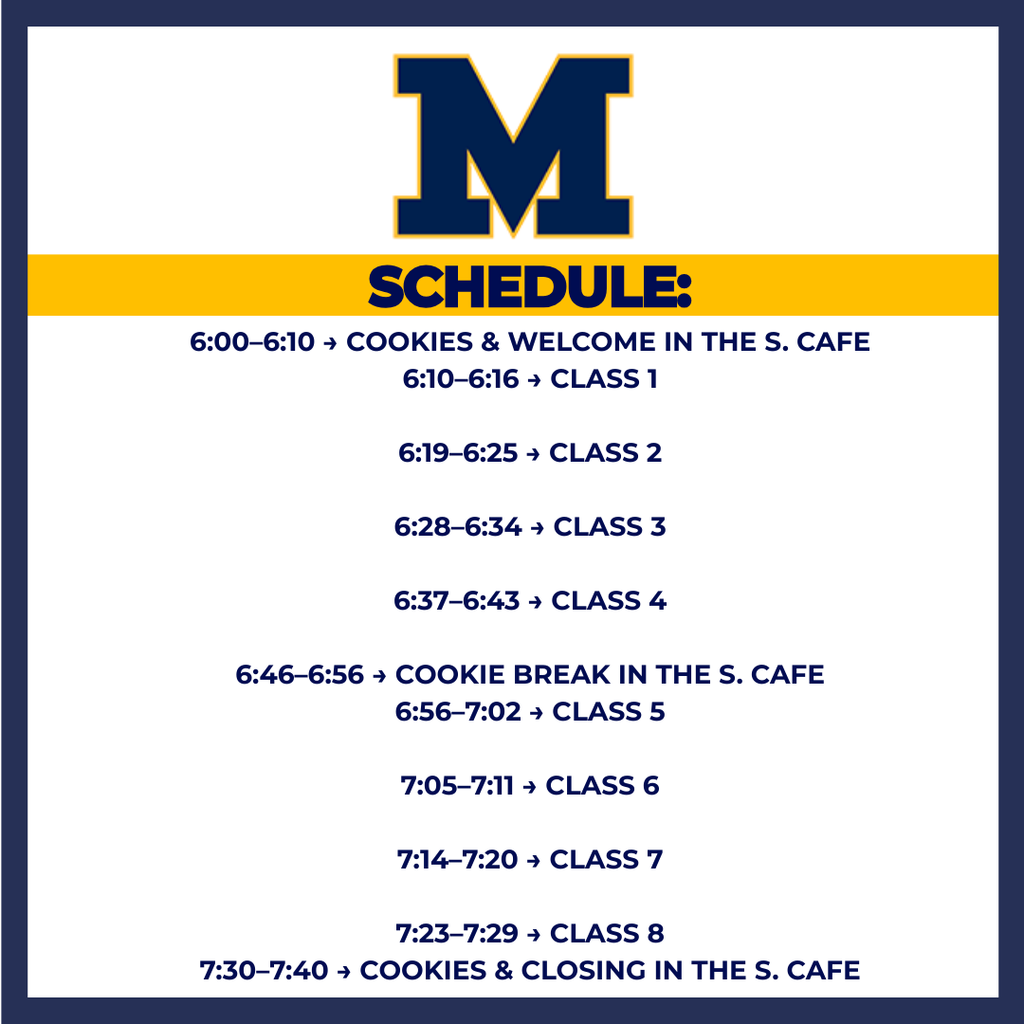 Back to School Night Schedule