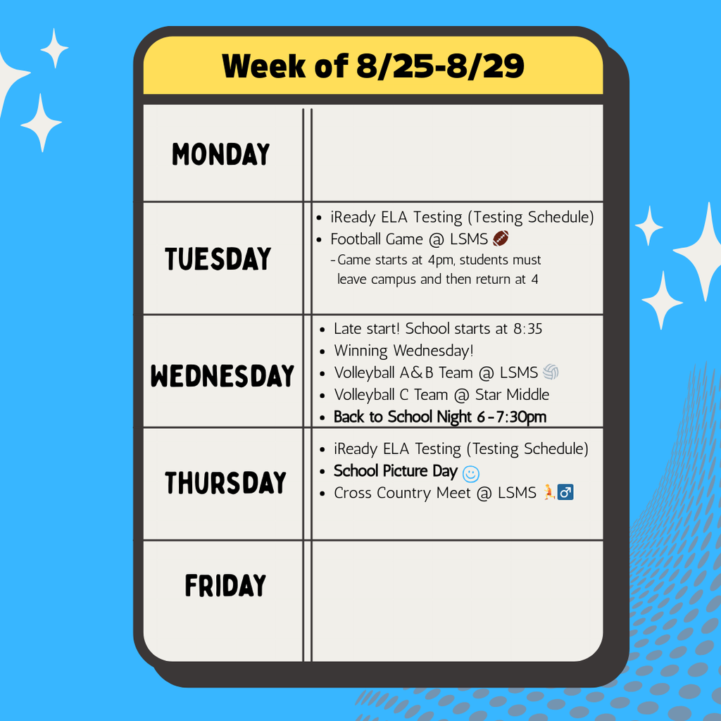 Weekly Schedule for LSMS