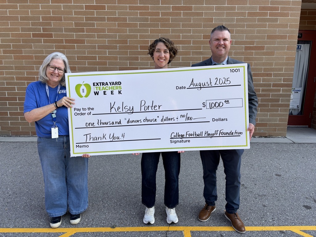 kelsey porter receives check