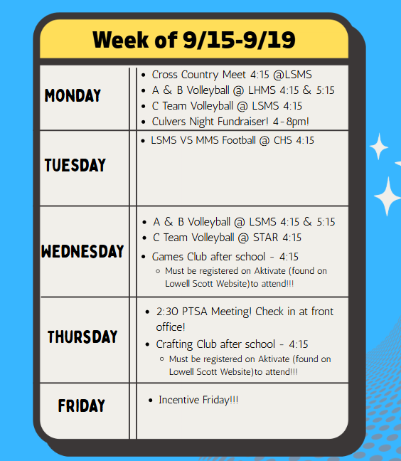 Weekly Schedule